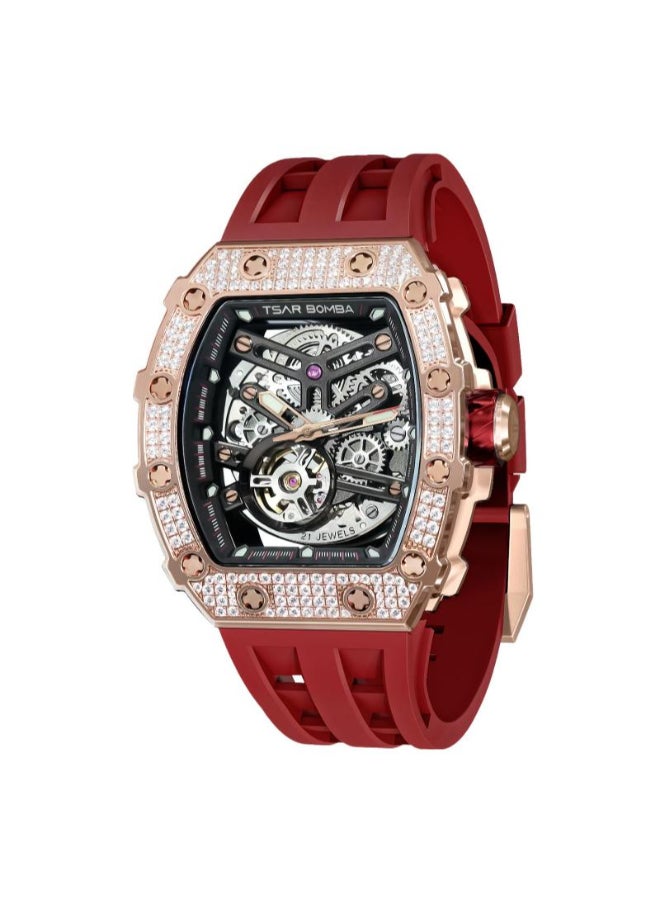 TSAR BOMBA Men's Rubber Automatic Watch TB8208D-12 - 43.5x50.5 mm - Image 1